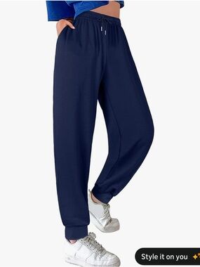 Women’s Navy Drawstring Jogger Pants
